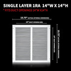 14x14 Return Air Grille, Air Return Vent Cover, Flat Vent Cover, Rejillas De - Image 2