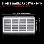 24x10 Return Air Grille, Air Return Vent Cover, Flat Vent Cover, Rejillas De - Image 2