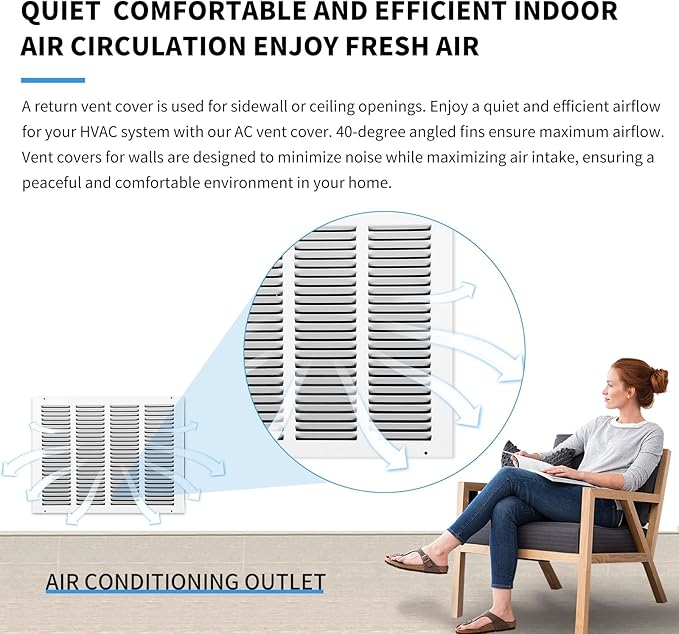16x12 Return Air Grille, Air Return Vent Cover, Flat Vent Cover, Rejillas De - Image 7