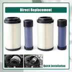 YUXIVCNE 2Pcs LVU34503 LVU34504 Primary & Secondary Air Filter Compatible - Image 6