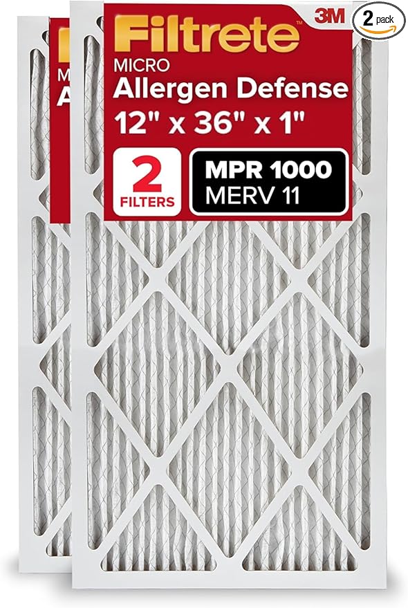 Filtrete 12x36x1 AC Furnace Air Filter, MERV 11, MPR 1000, Micro Allergen by Filtrete