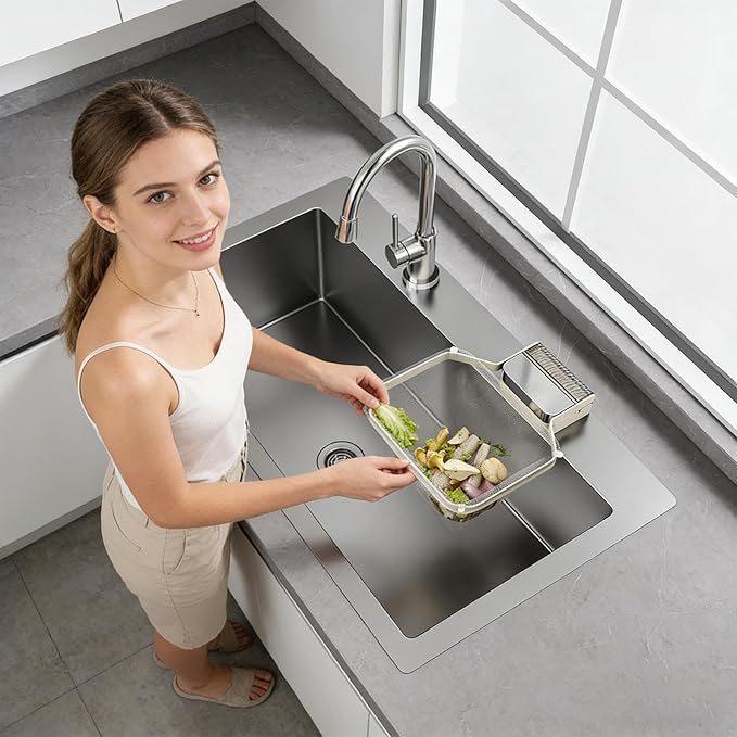 Corner Sink Strainer – PC ABS Iron Art 16.6x21.8x2cm | Foldable Basket Strainer - Image 2
