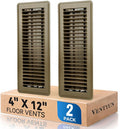 4" x 12" Floor Register Vent Covers 2-Pack, Walkable Powder-Coated Metal Vent by VENTYUN