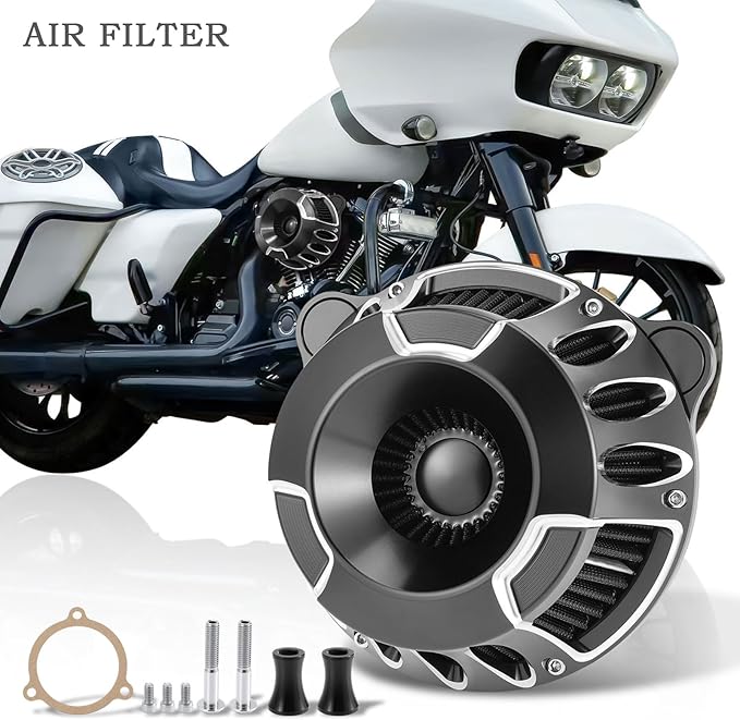 Motorcycle Air Filter Kit CNC Air Cleaner Turbine Intake System Fit - Image 2
