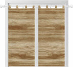 Light Brown Wood Grain Bathroom Curtains 63 Inch Length, Window Curtains Tab Top by Unknown