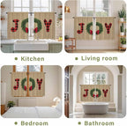 Red Green Christmas Kitchen Curtains 54 Inch Long 2 Panel Set, Rod Pocket - Image 8