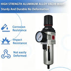 HengMinLingTong 1/2" NPT Compressed Air Filter Regulator Combo Piggyback - Image 6