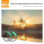 K&F CONCEPT 58mm Black Diffusion 1/4 & 1/8 Lens Filter Kit, Mist Cinematic - Image 2