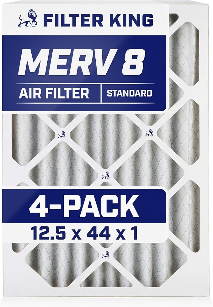 Filter King 12.5x44x1 Air Filter | 4-PACK | MERV 8 HVAC Pleated A/C Furnace by FilterKing