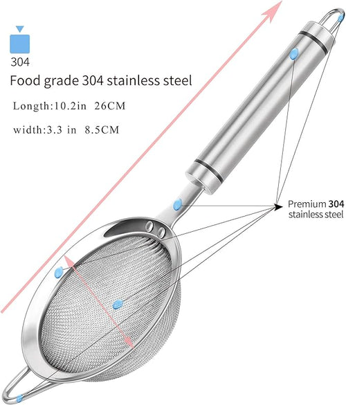 304 Stainless Steel Fine Mesh Strainers - Image 2