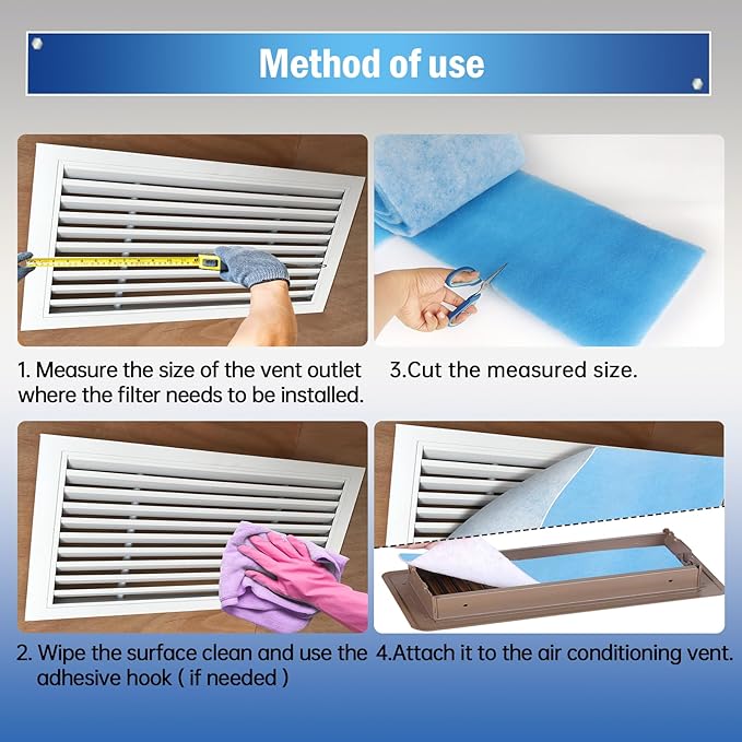 Air Vent Filter, 2 Pack 20"X120" Cut to Size MERV 8 Triple Air Filter Material - Image 6