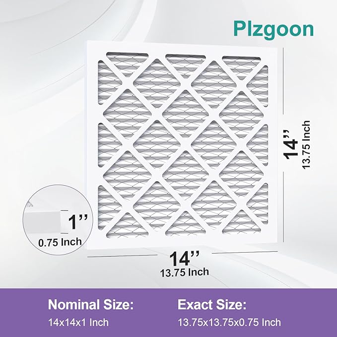 14x14x1 Air Filter MERV 11 MPR 1000 Pleated AC Furnace Filters - Image 2