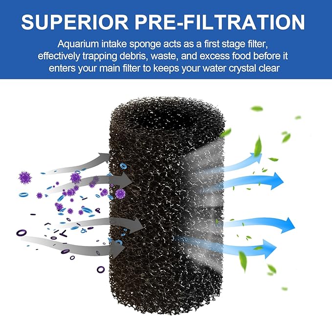 Pre Filter Sponge for Aquarium Shrimp Fry Fish Tank Filter Intake for Marina S10 - Image 3