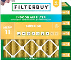 Filterbuy 25x25x4 Air Filter MERV 11 Superior Pet & Allergy Defense, by Filterbuy