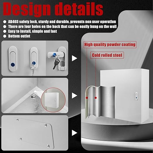 Electrical Box 24 x 20 x 8 Inch Indoor Outdoor Electrical Enclosure Box Steel - Image 5