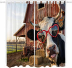 Farm Cows Living Room Curtains 96 Inch Length, Window Curtains Tab Top by Unknown
