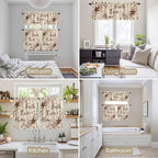 Kitchen Curtains Tiers and Valance Set of 3, Retro Country Stars Rustic - Image 7