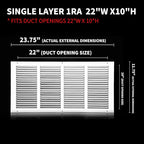 22x10 Vent Cover, Air Return Vent Cover, Flat Vent Cover, Rejillas De Aire - Image 2