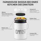 Kitchen Compost Bin, 1 Gallon Countertop Compost Bin - Image 4