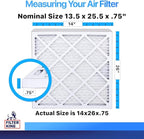 Filter King 13.5 x 25.5 x .75" Air Filter | 3-PACK | MERV 8 HVAC Pleated A/C - Image 2