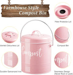 Compost Bin Kitchen, 1.3 Gallon Farmhouse Kitchen Compost Bin Countertop - Image 2