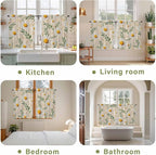Spring Daisy Kitchen Curtains, Country Watercolor Flower Leaf Plant Light - Image 8
