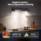 Under Cabinet Range Hood 30 Inch, 980CFM Fast Venting Ducted, Kitchen Hood - Image 6