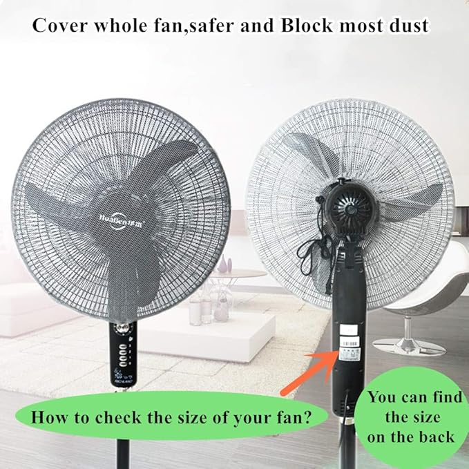 2 Pack - 18" Fan Safety Protection Cover, Kids Finger Protect Fan Net Guard - Image 7