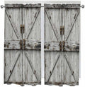Vintage Gate Living Room Curtains 72 Inches length, Farmhouse Wooden Grain by Unknown