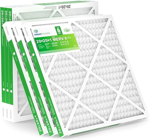 20x20x1 Air Filter 6 Pack, Durable MERV 8 Pleated Home HVAC AC Furnace Filters by TrightFilters