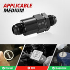EVIL ENERGY 10AN Billet Inline Fuel Filter 30 Micron Aluminum Black - Image 5