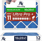 MervKing 16x20x1 Air Filter Actual Size: 15.7" x 19.7" x 0.75" MERV 11 MPR by MervKing