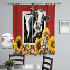 Cows Sunflowers Living Room Curtains 96 Inch Length, Window Curtains Tab Top - Image 4