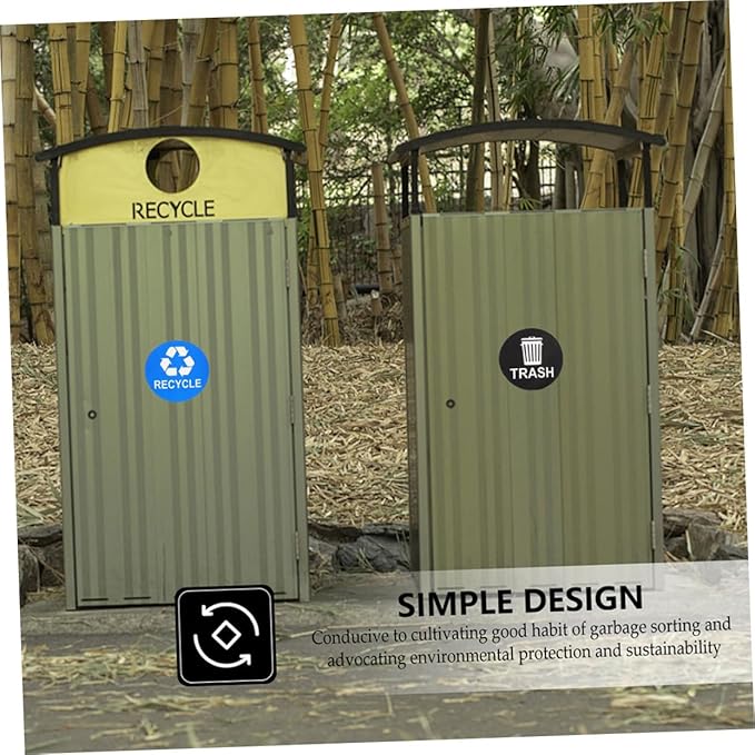 8pcs Trash Sorting Decals Self-Adhesive Waste Container Stickers - Image 3