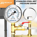 MEANLIN MEASURE 0~15Psi Dry Low Pressure Gauge Stainless Steel 1/4" NPT 2" FACE - Image 7