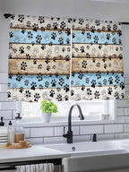 Sheer Curtains 45 Inch Length, Vintage Farmhouse Rustic Wooden Grain Privacy - Image 5