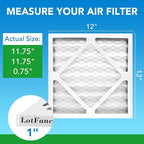 LotFancy 12x12x1 Air Filter MERV 8 6-Pack, Electrostatic Pleated Furnace & AC - Image 2
