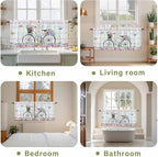 Spring Tier Curtains, Bicycles Botanical Leaves Rose Colorful Stripes Light - Image 8