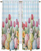 Easter Window Curtains 72 Inch Long 2 Panel Set, Rod Pocket Long Curtains & - Image 2