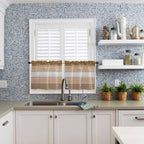 Retro Farm Wood Board Window Valance Curtains, 2 Panel - Image 9