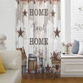 Farmhouse Sheer Curtains 108 Inch Length Retro Country Star Berry Vintage Wood by Unknown