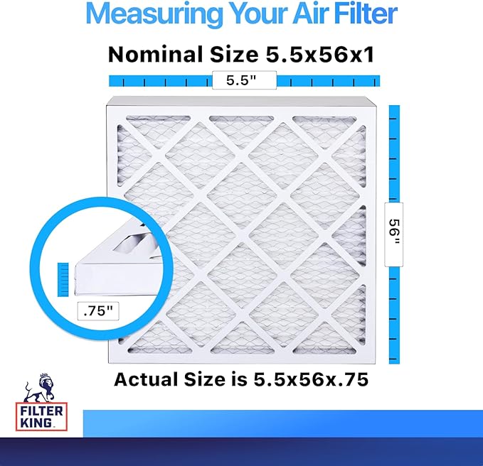 Filter King 5.5x56x1 Air Filter | 4-PACK | MERV 8 HVAC Pleated A/C Furnace - Image 2