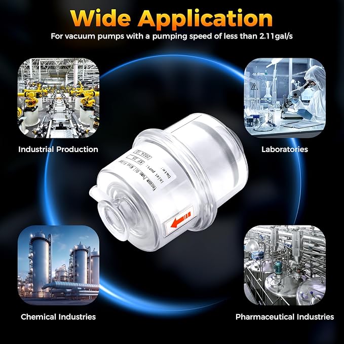 KF25 Oil Mist Filter, Vacuum Pump Fume Separator Exhaust Filter, Interface - Image 3