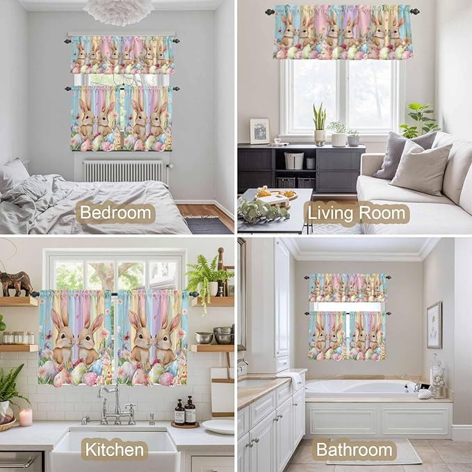 Easter Kitchen Curtains Set 3 Piece - Image 4
