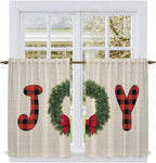 Red Green Christmas Kitchen Tier Curtains 45 Inch Long 2 Panel Set, Rod Pocket - Image 2