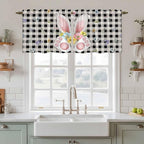 Easter Kitchen Tier Curtains 36 Inch Long 2 Panel Set, Rod Pocket Half Window - Image 3