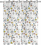Cartoon Space Outdoor Curtains for Patio Astronauts Spacecraft Rockets - Image 9