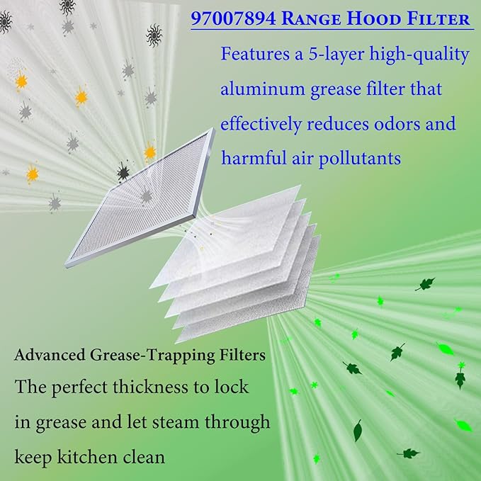 2-Pack upgraded 97007894 kitchen vent hood filter 9.9" x 11.7" x 0.38" Fit - Image 4