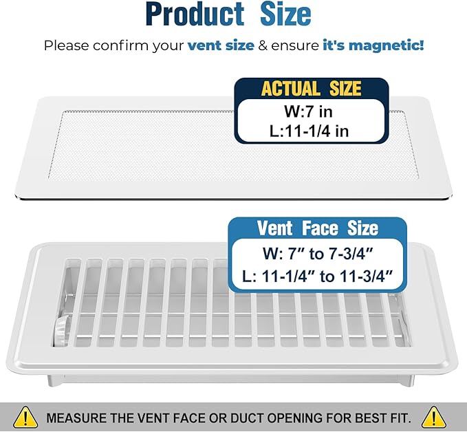Magnetic Vent Covers with Vent Screen 7x11.3 Inch, Ceiling Air Vents to Block - Image 2