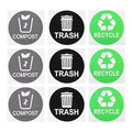 9pcs Trash Can Classification Stickers Self-Adhesive Recycling Decals by GRIRIW